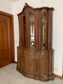 Cristalliera classica in legno massello