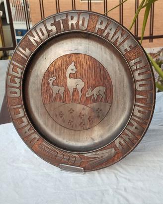 Piatto legno Arte Povera