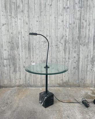 Tavolino Vetro Lampada Design Vintage Cattelan