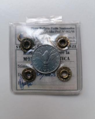 MONETA 2 LIRE Rep. Italiana "Olivo" 1958 Periziata