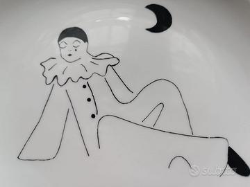 piatto porcellana dipinto a mano Pierrot