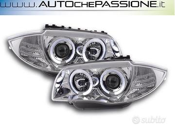Fanali angel eyes cromati BMW SERIE 1 E81 E87 E82 
