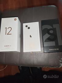 3 scatole iPhone 13 s21 5g xiaomi 12