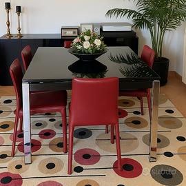 Tavolo Calligaris allungabile vetro nero 12posti