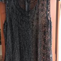 Blusa nera Camomilla impreziosita taglia unica