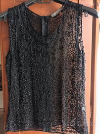 Blusa nera Camomilla impreziosita taglia unica