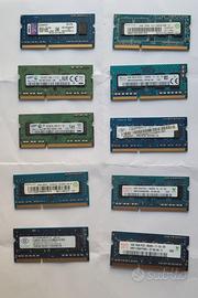 lotto di 10 ram  ddr 3 sodimm 