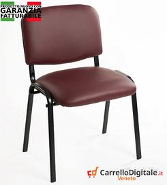Sedie attesa sedie studio in ecopelle bordeaux