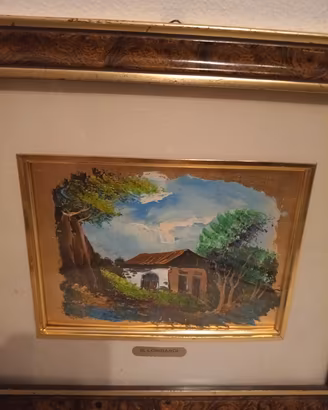 Dipinto a olio su foglia di oro di G.Lombardi