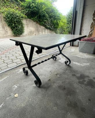 Tavolo 58x58 in ferro battuto e ceramica di modena