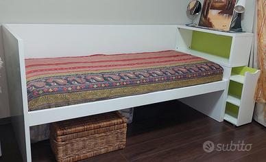 Letto singolo ikea flaxa con testiera a cassetto