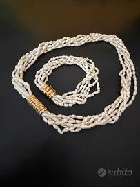 Collana e bracciale perle e oro