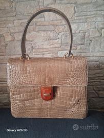 borsa gucci anni 50' 60' vera pelle coccodrillo 