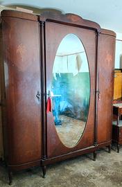 Set Armadio-Comodini-Cassettiera anni 30. Vintage