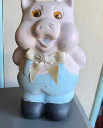 Salvadanaio Vintage a Forma di Maialino con Salope