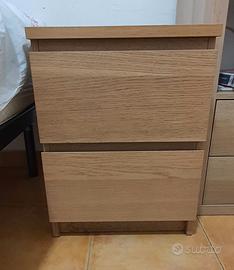 Coppia comodini MALM rovere chiaro