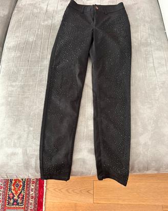 Jeggins neri con brillantini