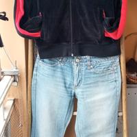 Blusa ciniglia+ jeans zampa d'elefante 