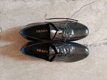 Scarpe Stringate Prada Pelle Verniciata 39