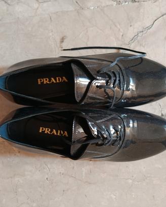 Scarpe Stringate Prada Pelle Verniciata 39