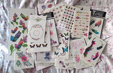Set 150 pezzi tatuaggi temporanei tutti diversi