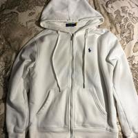 Felpa bianca ralph lauren con cappuccio