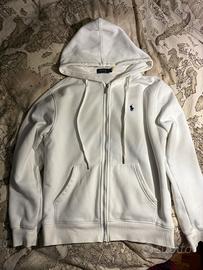 Felpa bianca ralph lauren con cappuccio
