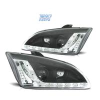 FARI FORD FOCUS 04-08 LUCE DIURNA A LED FONDO NERO