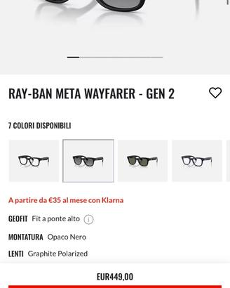 Occhiali Meta Ray-Ban GEN 2 NUOVI
