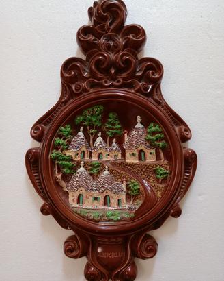 Quadro in gesso con i Trulli di Alberobello 