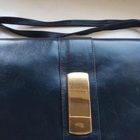 Borsetta pochette in vera pelle blu