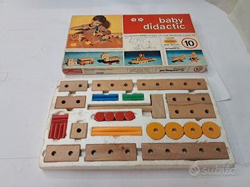 gioco costruzione vintage in legno e plastica 