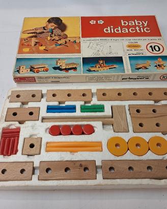 gioco costruzione vintage in legno e plastica 