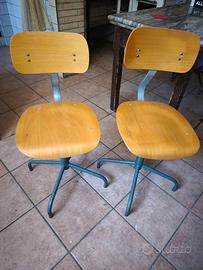 Coppia di Sedie Industriali Vintage / Girevoli Mod