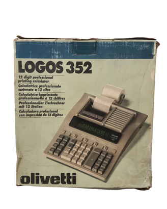 Calcolatrice Scrivente Olivetti Logos 352 Vintage