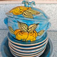 servizio piatti decorato a mano