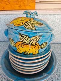 servizio piatti decorato a mano