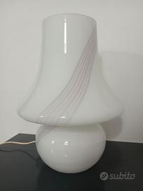 Lampada Fungo Vetro Murano Vintage Anni 70 Spirale