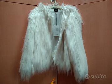giacca pelliccia sintetica bianca Memjs