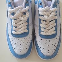 Nike Air Force 1 low rope laces azzurre 