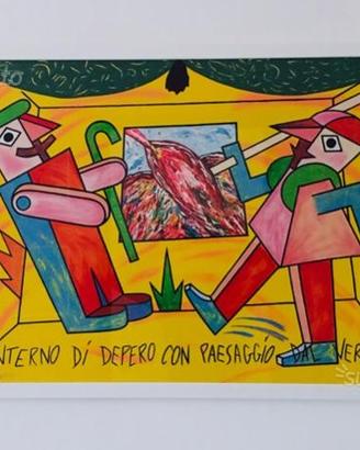 Bruno DONZELLI Serigrafia Interno di Depero PopArt