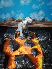 Diorama terra lavica di vulcano action figure