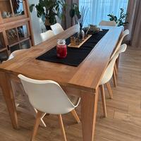 Tavolo in legno massello rovere + 6 sedie