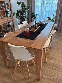 Tavolo in legno massello rovere + 6 sedie