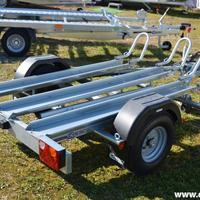 CARRELLO RIMORCHIO PORTAMOTO TM6 CON RAMPA SALITA