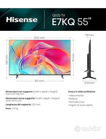 Hisense 55” QLED 4K - Dolby Vision - HDR 10+