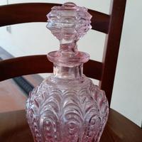 Bottiglia da Liquore Vintage in Cristallo Rosa