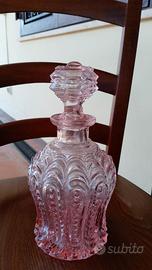 Bottiglia da Liquore Vintage in Cristallo Rosa