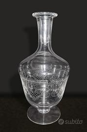 Vaso vetro con fine INCISIONE A MANO - primi '900