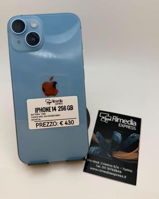 iPhone 14 256GB blu usato garanzia 